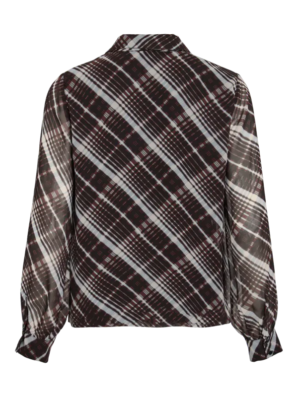 DALIANA BLUSE M/BÅND - SORT CHECK