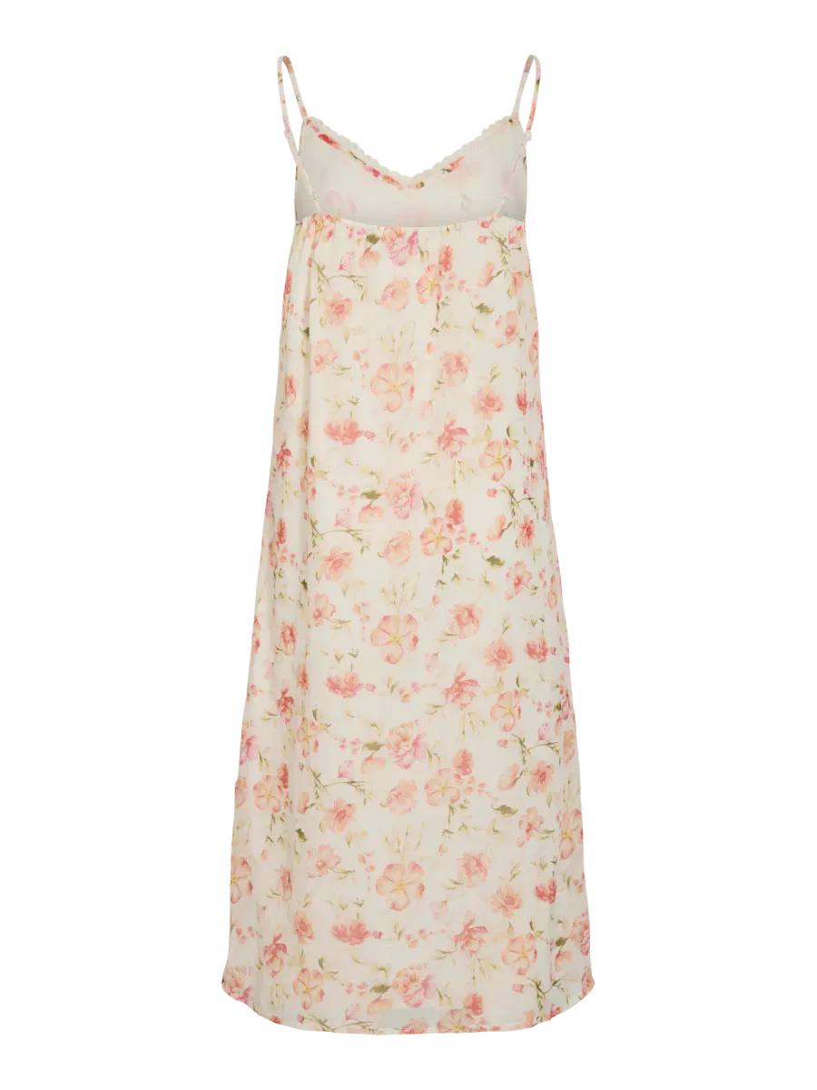 EMMA STROPPE KJOLE FLOWER - CREAM