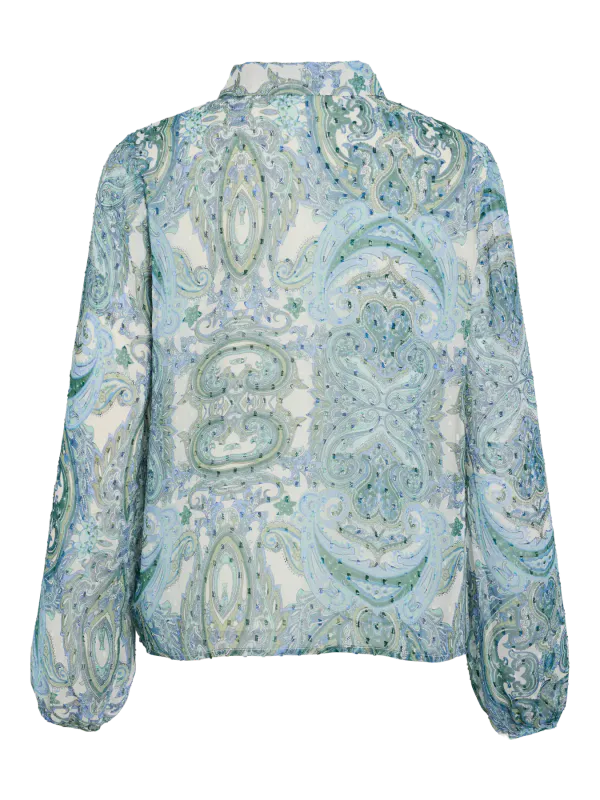PRAYA BLUSE - LYS BLÅ/AQUA