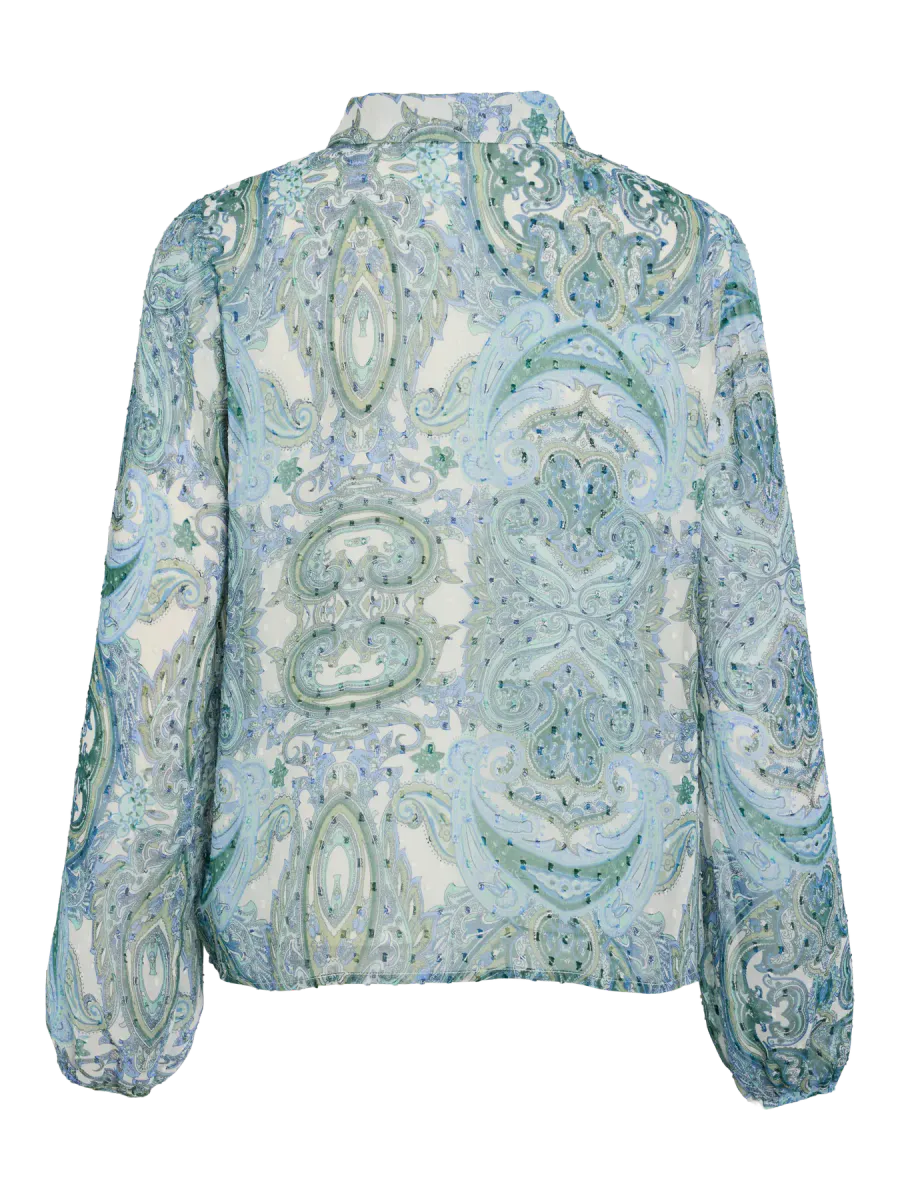 PRAYA BLUSE - LYS BLÅ/AQUA