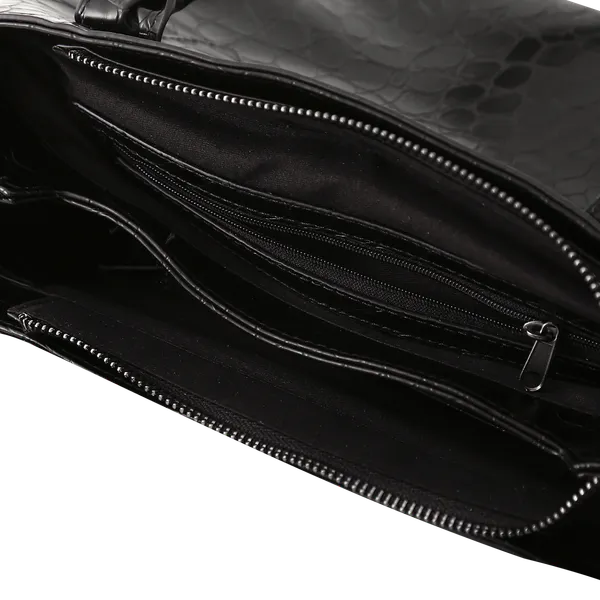 Hovedbilde VESKE CROCO M/SØLV DETALJER - SORT