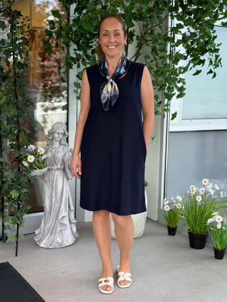 Hovedbilde LAVA KJOLE U/ERM M/KNAPPER BAK - NAVY