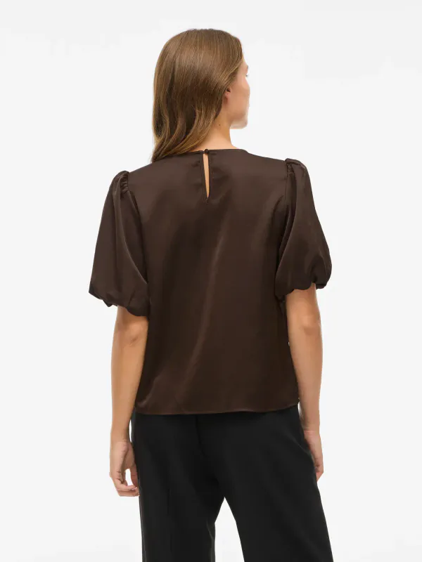 ELLETTE TOPP M/PUFFERM - BRUN