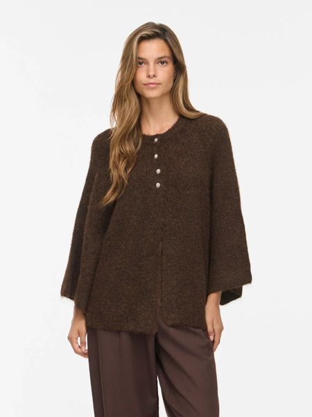 Hovedbilde BOWS 3/4 KNIT CARDIGAN M/METALL KNAPPER - BRUN ...