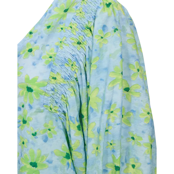 Hovedbilde JOVI BLUSE - HIMMELBLÅ/LIME GRØNN