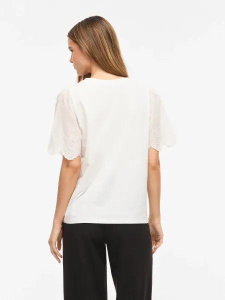 Hovedbilde CELIANA T-SHIRT M/EMBRO ERM - OFFWHITE