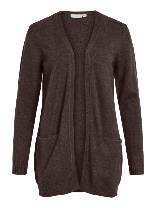 VIRIL CARDIGAN LANG - BRUN