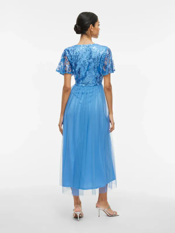 ULRICANA PALJETT KJOLE - BLISSFUL BLUE