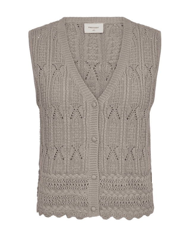FRAYA STRIKKET TOPP - TAUPE