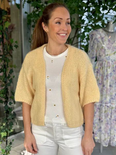 Hovedbilde MAYBE STRIKKET CARDIGAN 2/4 ERM - GUL