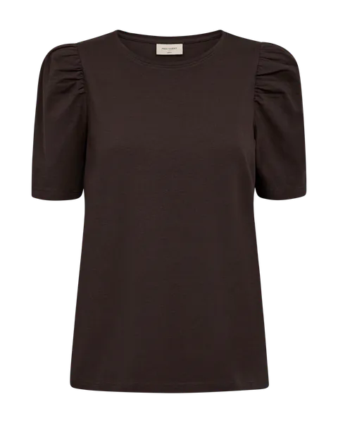 Hovedbilde FENJA T-SHIRT M/PUFFERM - MØRK BRUN