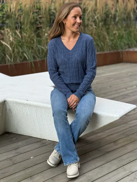 Hovedbilde DODO GENSER V-HALS - VINTAGE BLUE