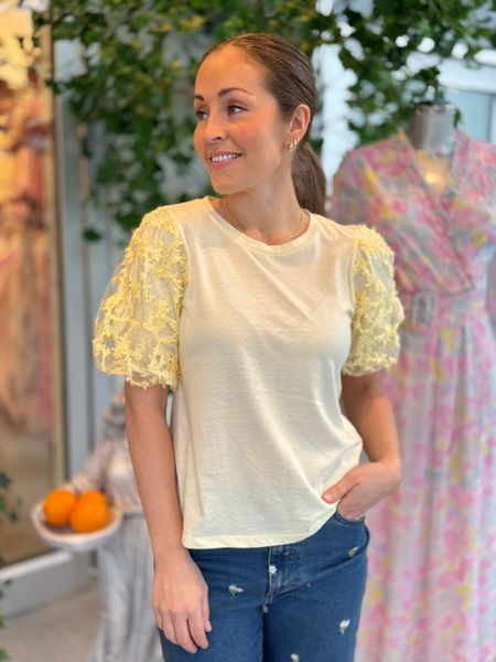 Hovedbilde ONESCA TOPP M/EMBRO ERM - LYS GUL