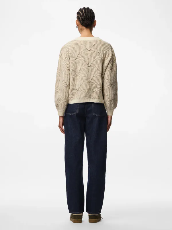 JENNA KNIT GENSER - SAND/OFFWHITE