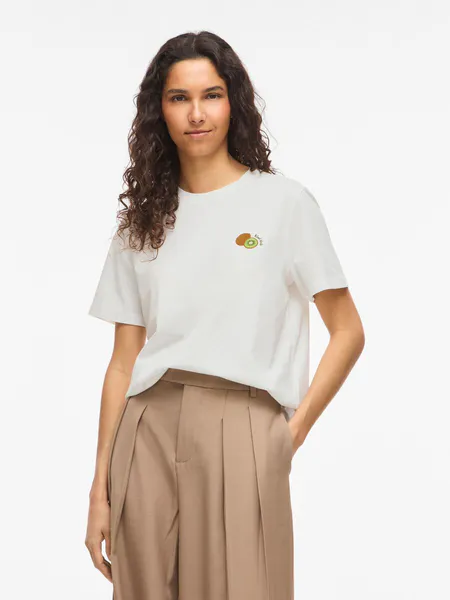 Hovedbilde SYBIL T-SHIRT - HVIT M/KIWI