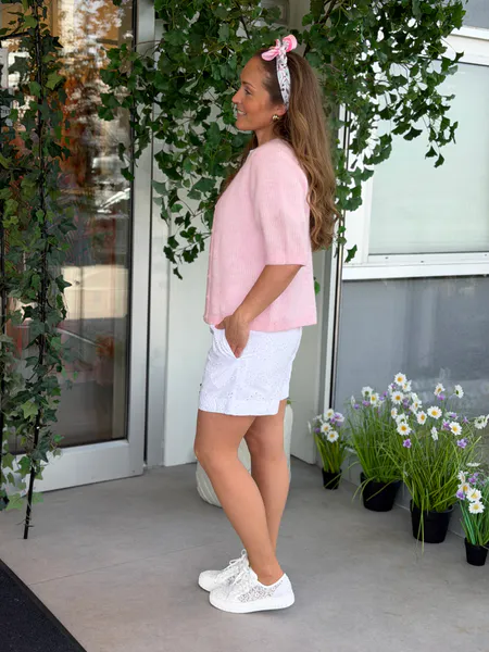 Hovedbilde LORY CARDIGAN 2/4 ERM - LYS ROSA MELERT