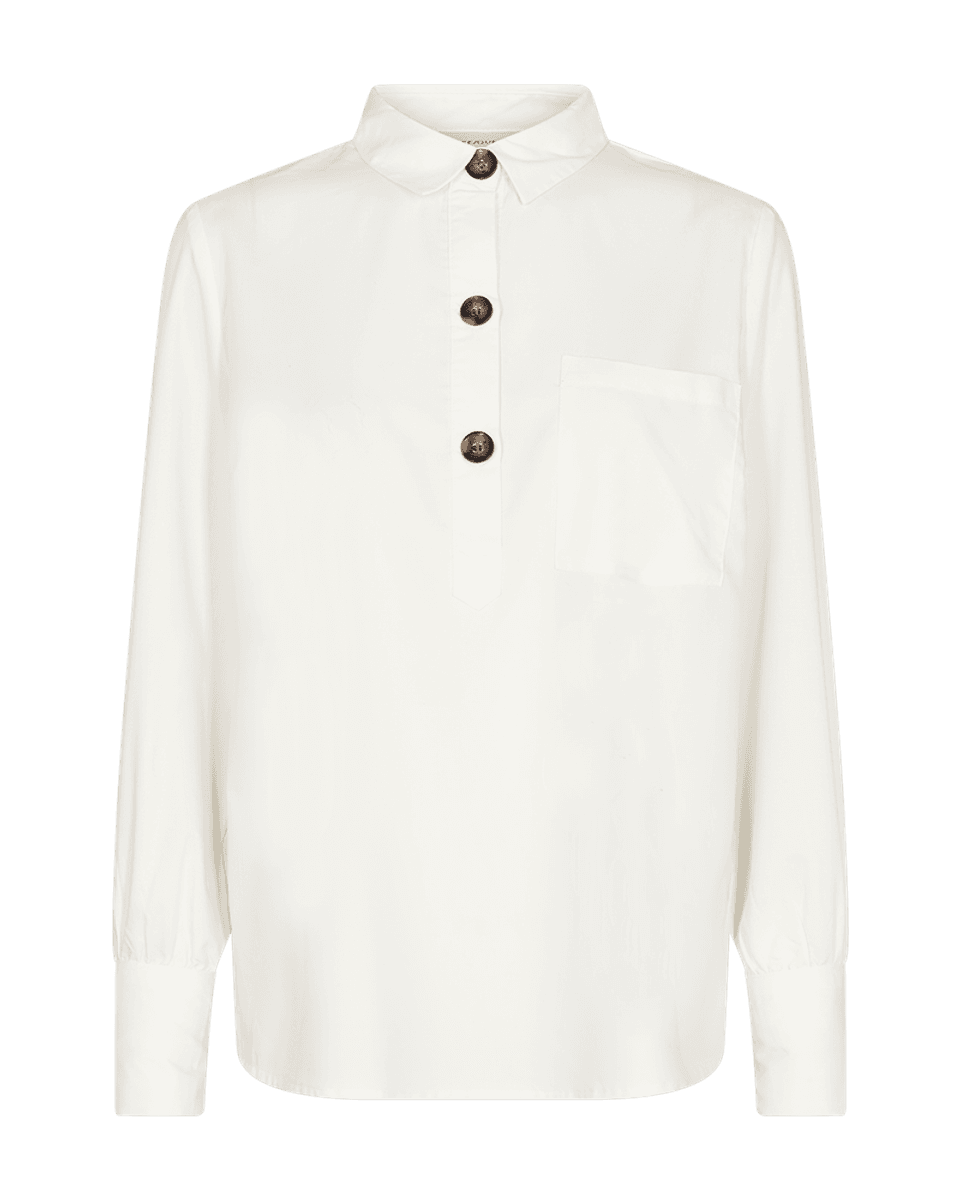 FLYNN SKJORTE M/KNAPPER - OFFWHITE
