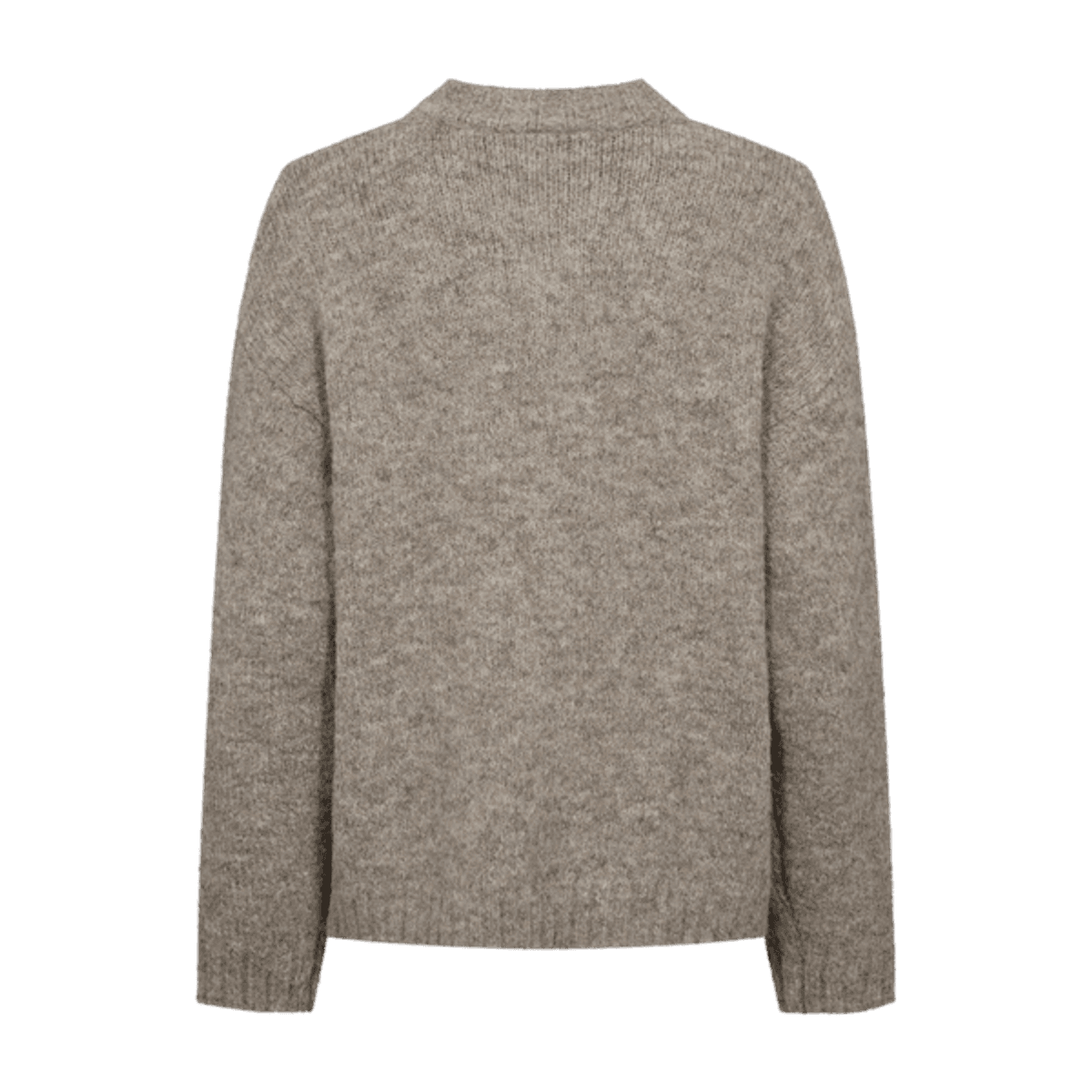GRSLULU CARDIGAN M/LOMMER  - TAUPE MELERT