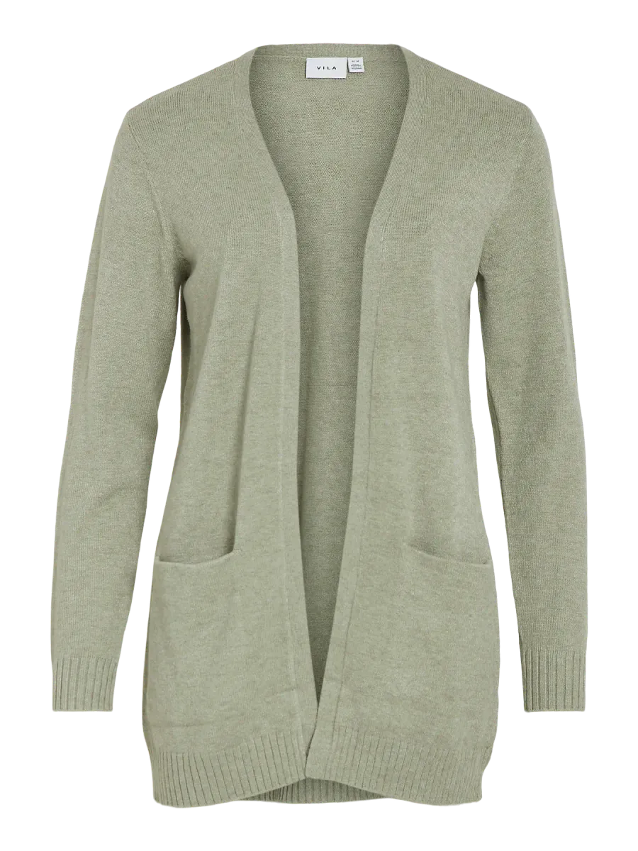 VIRIL CARDIGAN LANG - GRØNN MELERT