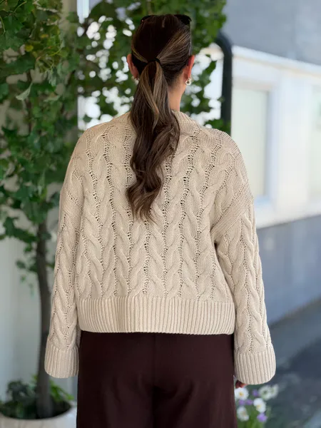 Hovedbilde SVEA THEA CABEL CARDIGAN - CREAM