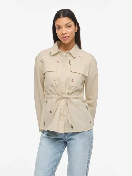 Hovedbilde DENY JAKKE - CREAM M/BLOMSTER