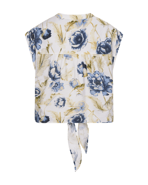 Hovedbilde MAISE BLUSE M/KNYTING - LYSBLÅ BLOMSTER