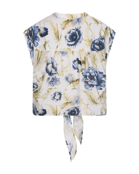 Hovedbilde MAISE BLUSE M/KNYTING - LYSBLÅ BLOMSTER