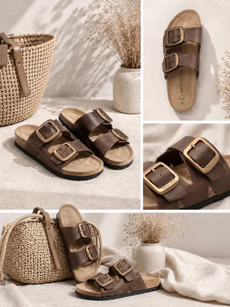 Hovedbilde SANDAL DOBBELSPENT - BRUN