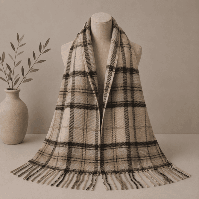 Hovedbilde SKJERF ULLMIX RUTER - CAMEL / BRUN