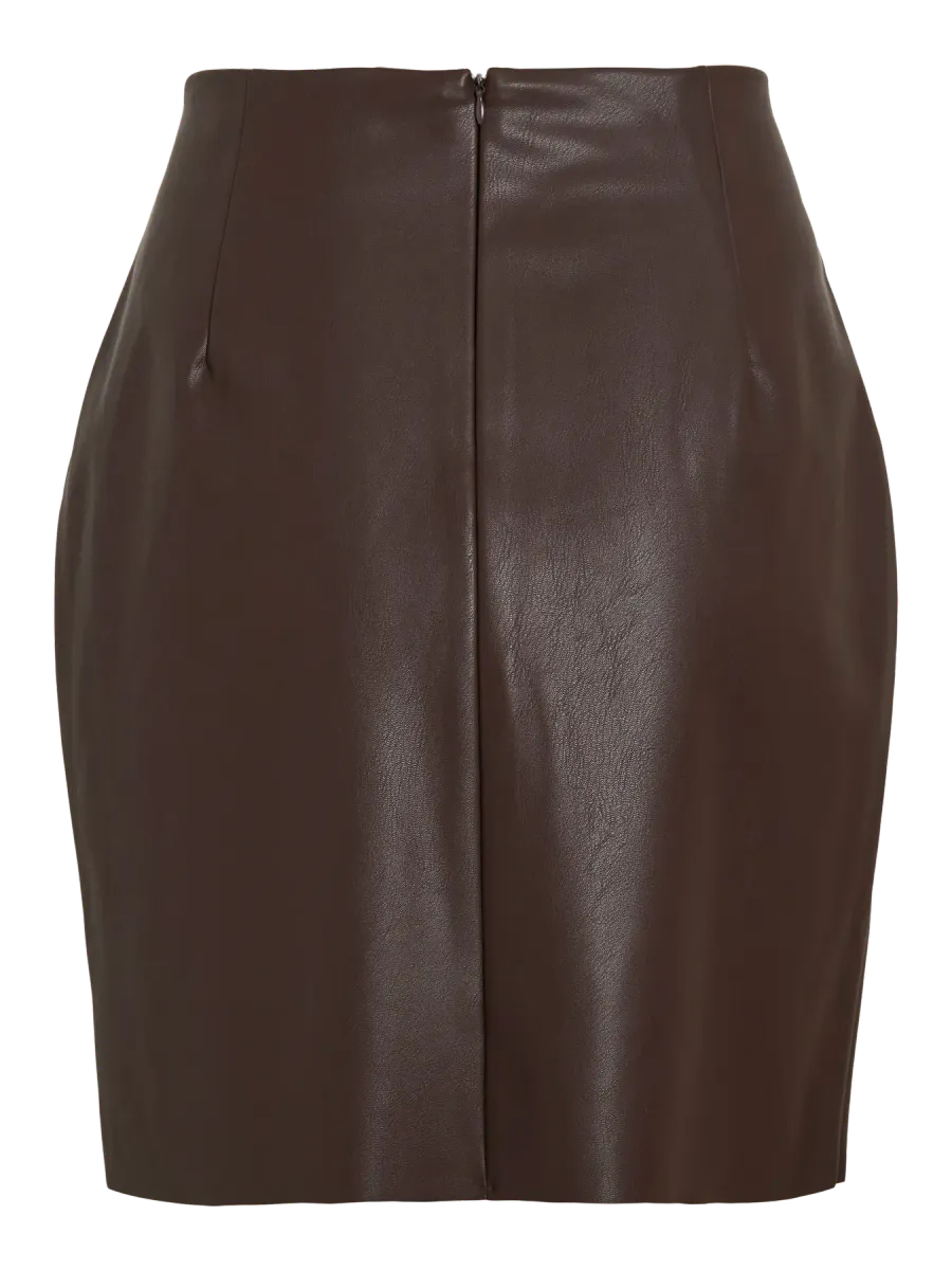 DAGMAR SKJØRT COATED - BRUN