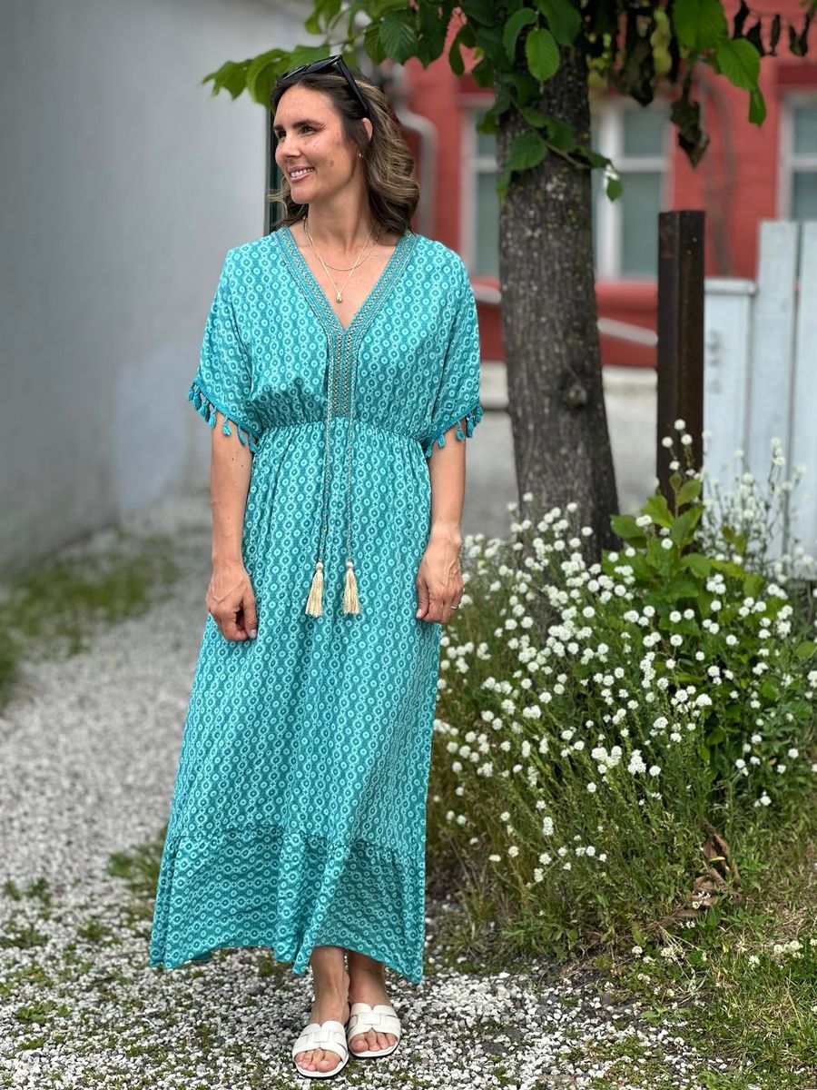 SIXTEEN MAXI KJOLE - SJØGRØNN