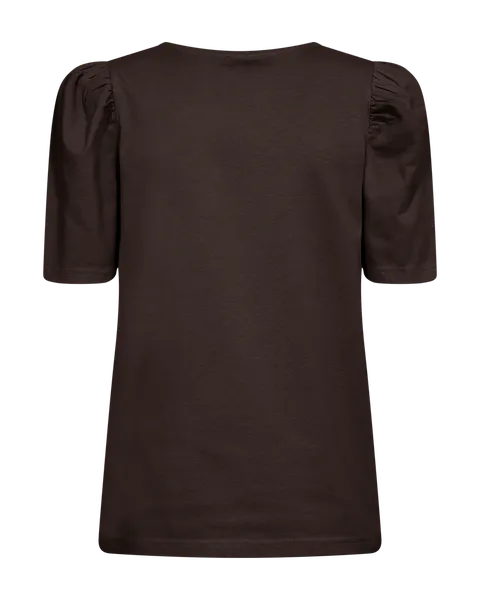 Hovedbilde FENJA T-SHIRT M/PUFFERM - MØRK BRUN