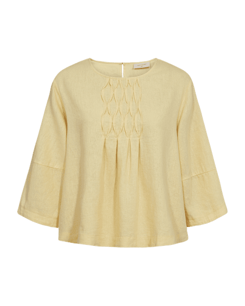 Hovedbilde LAVA LIN/VISCOSE TOPP M/SMOCK - GUL