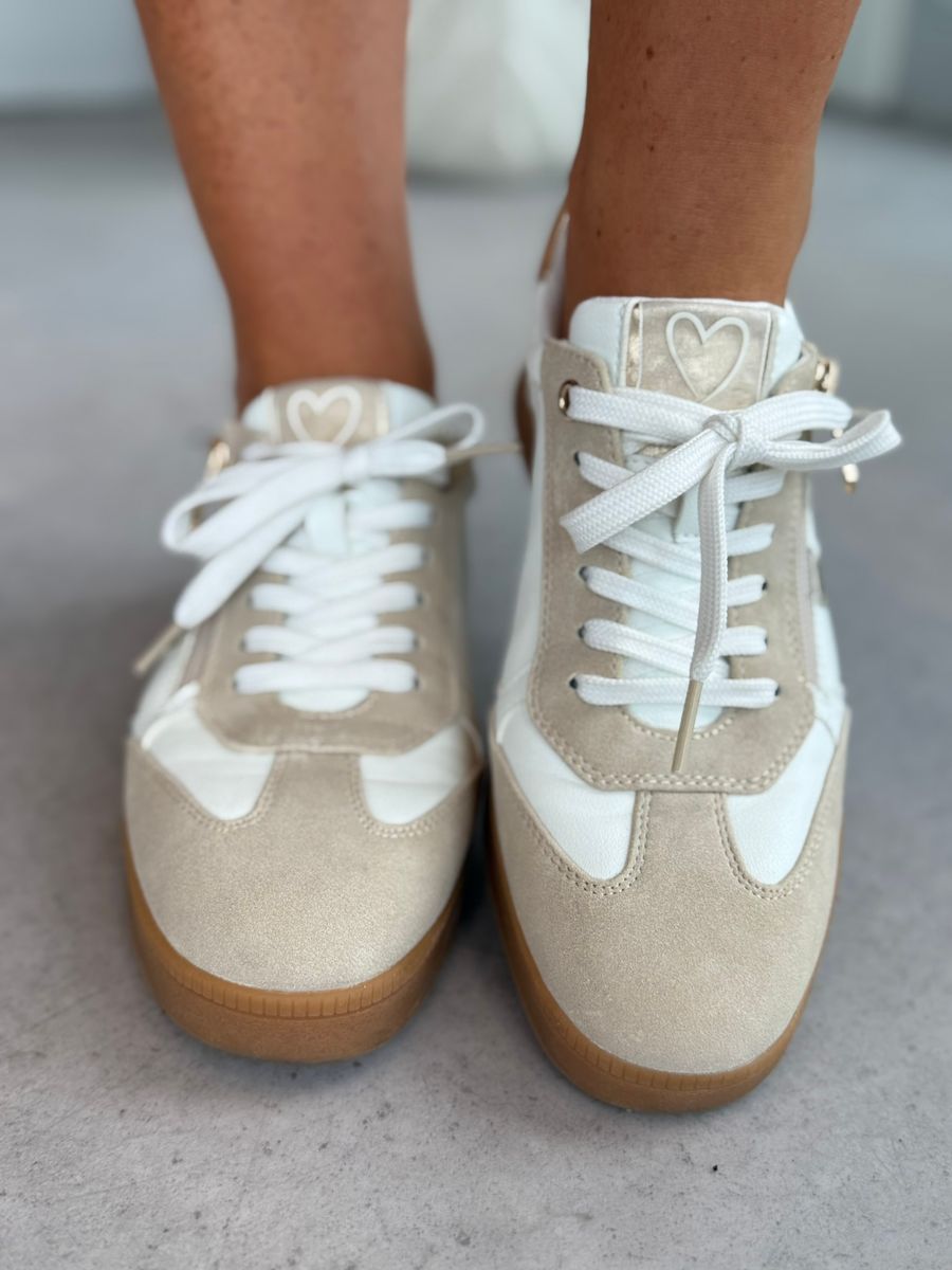 SNEAKERS - HVIT/SAND/GULL