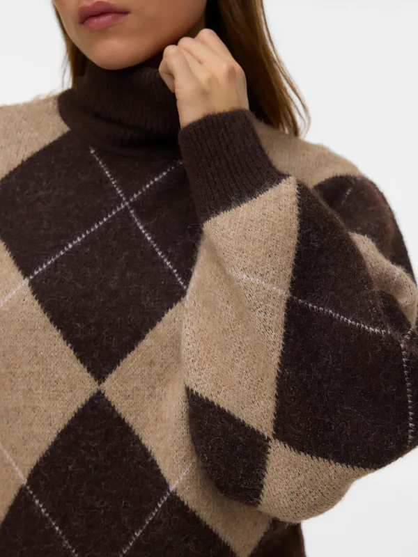 DARLA ROLL NECK GENSER - BRUN/CAMEL