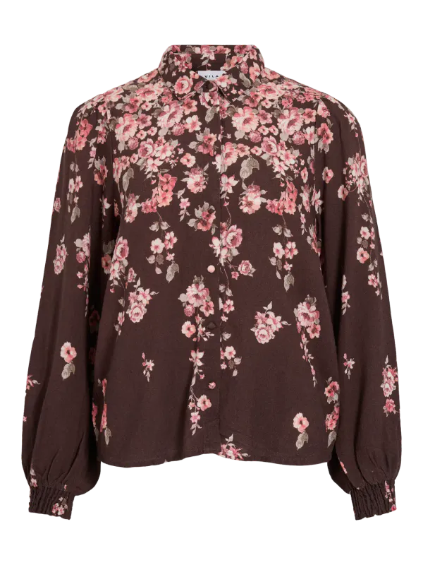 ELMA BLUSE FLOWER - BRUN