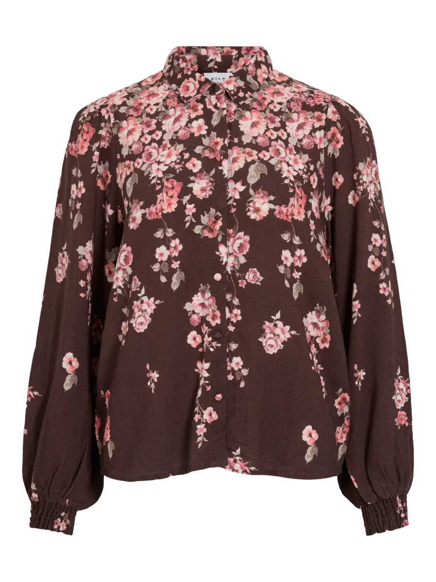 ELMA BLUSE FLOWER - BRUN