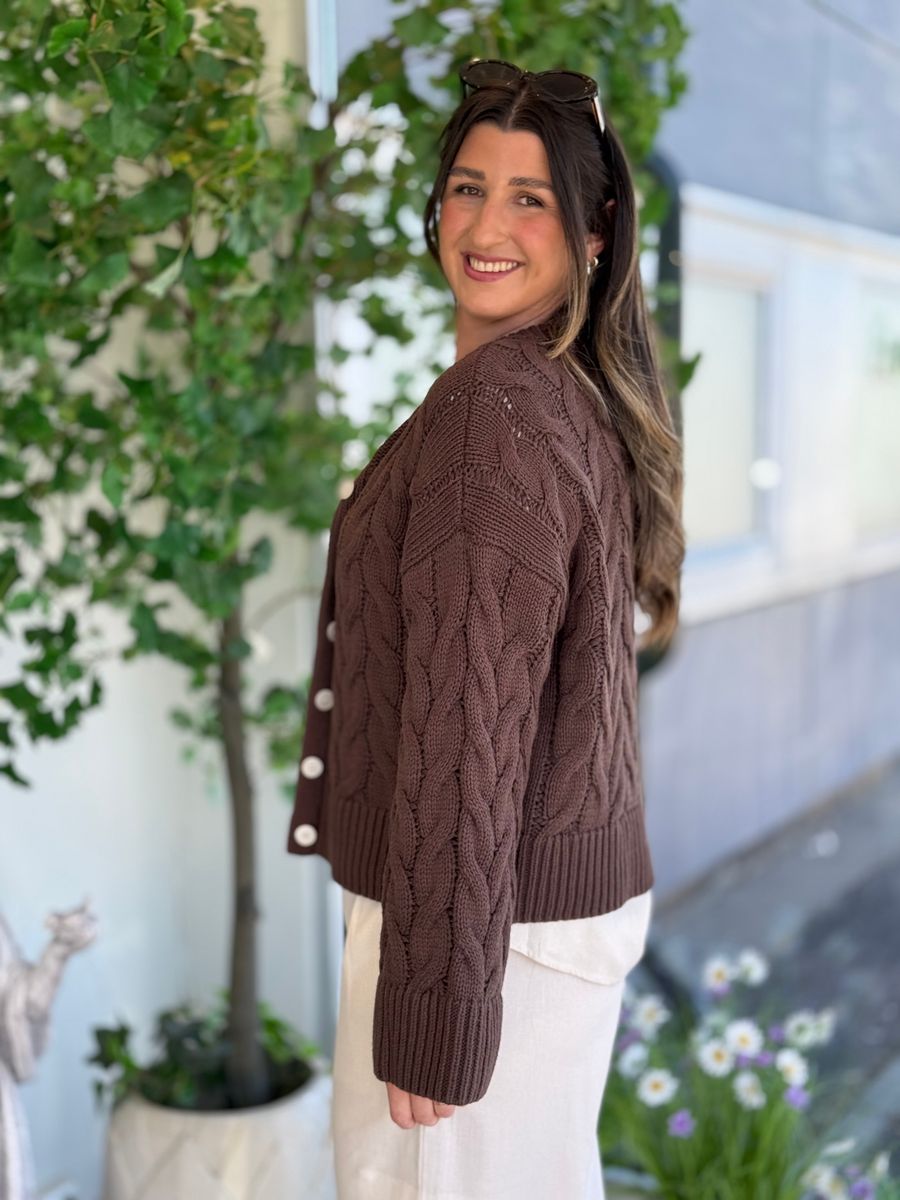 SVEA THEA CABEL CARDIGAN - BRUN