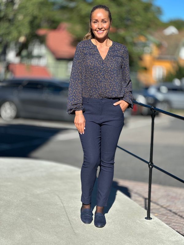 ADNEY BLUSE - NAVY/BRONZE