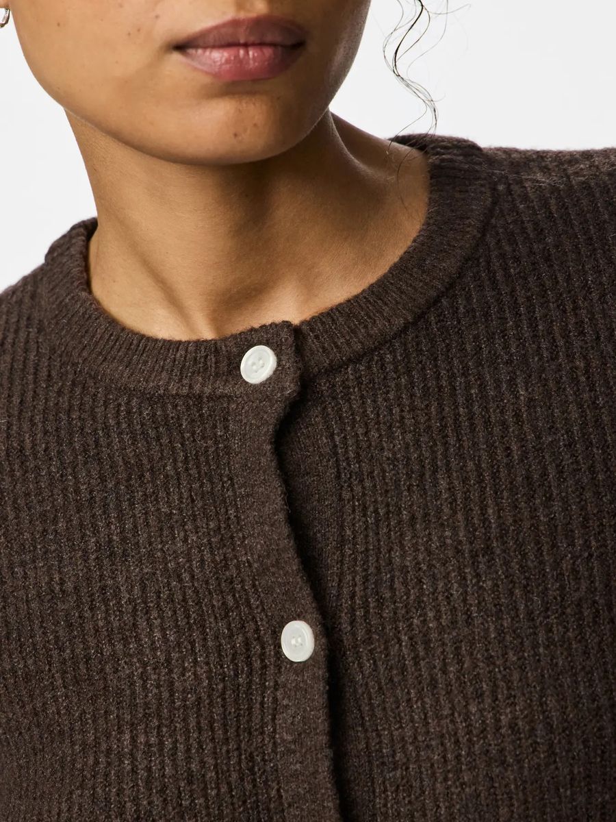 SILLY CARDIGAN M/LANG ERM - BRUN MELERT