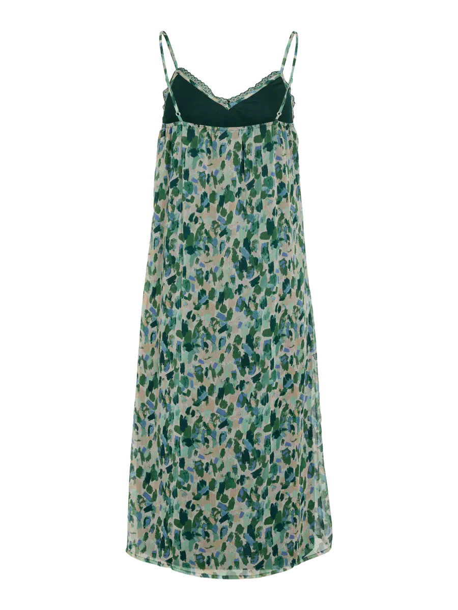EMMA STROPPE KJOLE - GRØNT PRINT