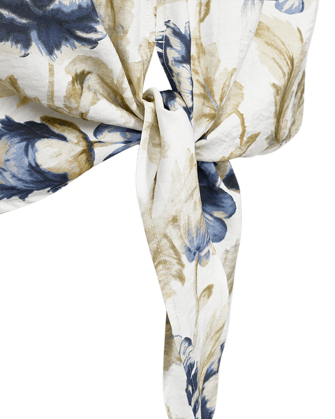 Hovedbilde MAISE BLUSE M/KNYTING - LYSBLÅ BLOMSTER