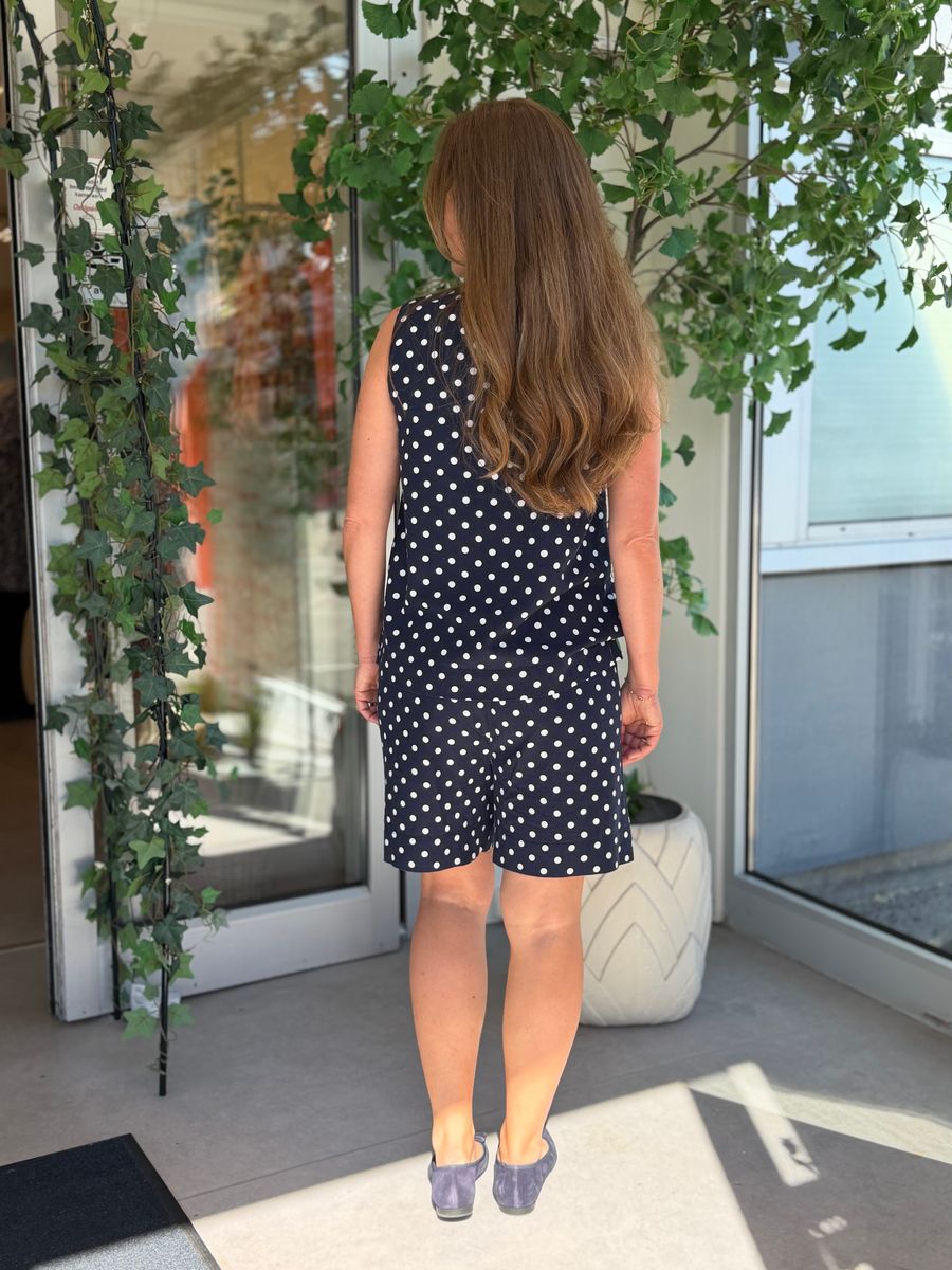 LAVISCO TOPP M/DOTS - NAVY/HVIT