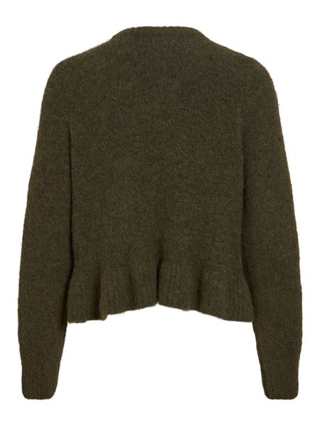 Hovedbilde BOWS KNIT GENSER M/VOLANG - MØRK GRØNN MELERT