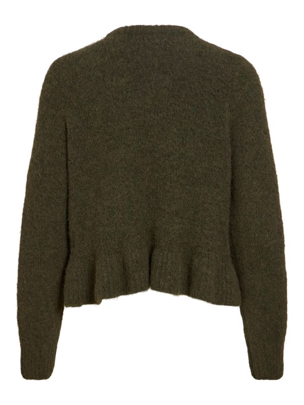 BOWS KNIT GENSER M/VOLANG - OLIVEN MELERT