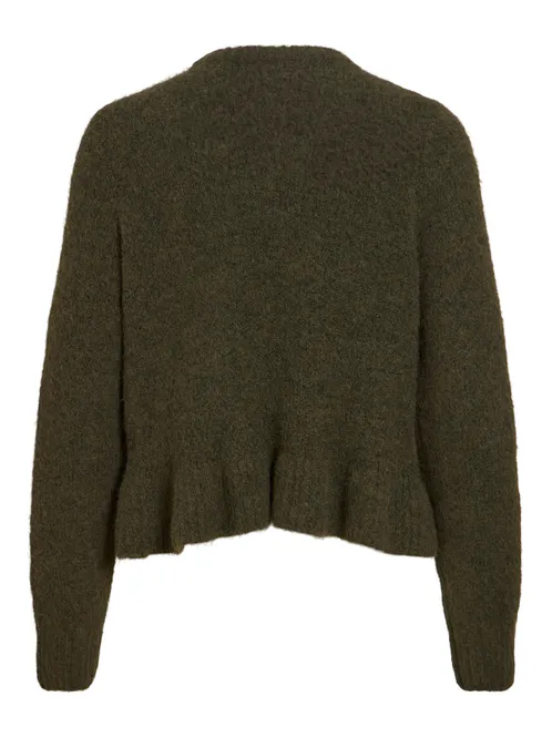 Hovedbilde BOWS KNIT GENSER M/VOLANG - OLIVEN MELERT