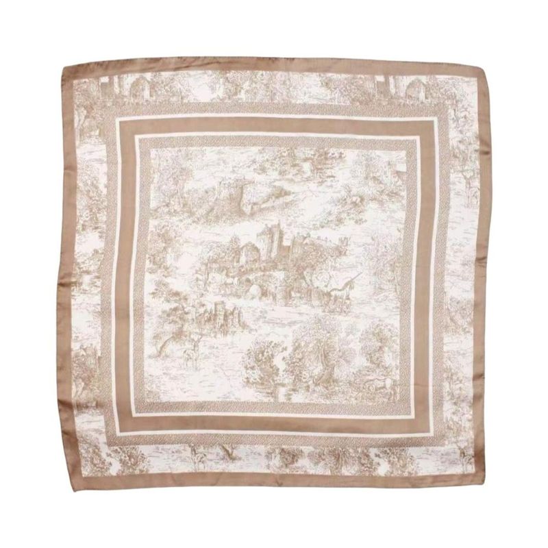 SKJERF  SILKELOOK CASTLE - OFFWHITE / CAMEL