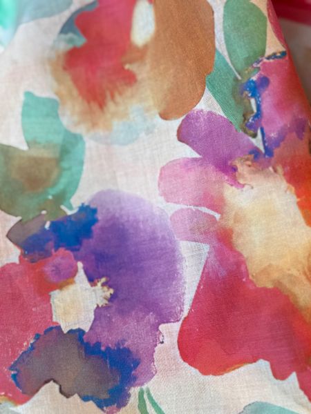 Bilde av SKJERF BOMULL BLOMSTER PRINT - LYS ...