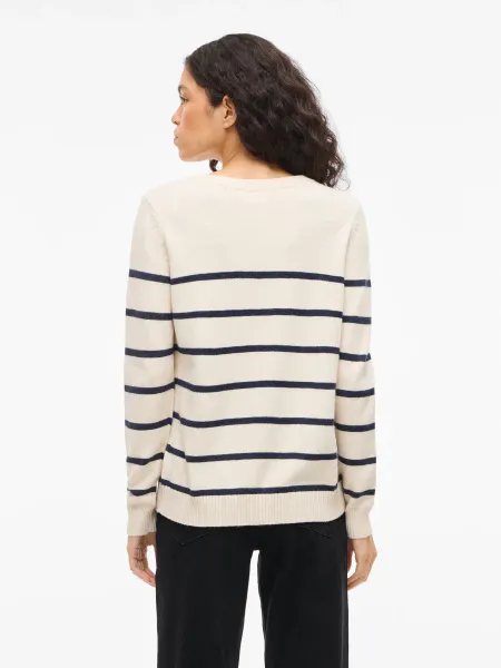 Hovedbilde VIRIL GENSER O-NECK M/STRIPER - CREAM/NAVY