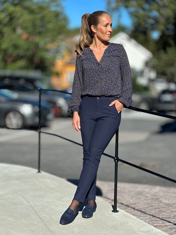 ADNEY BLUSE - NAVY/BRONZE